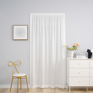 白色魔术贴门帘隔断卧室家用帘子免打孔遮挡布美容院透明纱帘挂帘