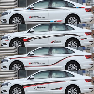 大众速腾车贴拉花 cc捷达宝来朗行凌渡朗逸改装饰汽车身腰线贴纸