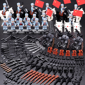 乐高中国军人红军积木南昌起义军事解放军士兵志愿军拼装男孩玩具