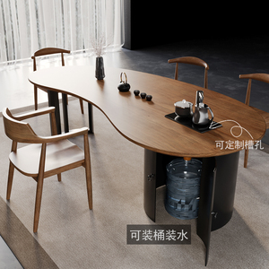实木茶桌椅组合一桌五椅简约现代阳台泡茶桌喝茶桌椅2021新款茶台