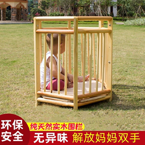 宝宝安全椅全实木婴儿学站车小孩围栏椅妈妈放心儿童站椅站桶站栏