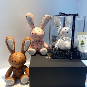 it-mcm老花皮水钻兔子公仔玩偶玩具摆件男女情人节礼物高档礼物
