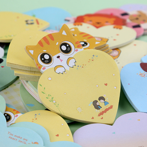 便利贴小学生用便签纸爱心贴纸心形型网红可爱卡通少女创意备忘儿童