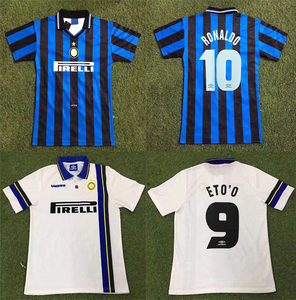 97-98赛季意甲国际米兰罗纳尔多大罗萨内蒂国米主场复古经典球衣