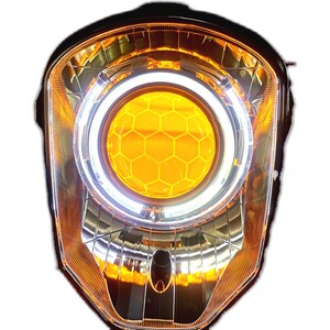 电摩小猴子m3改装led双光透镜大灯总j成海拉氙气灯泡天使眼恶热销