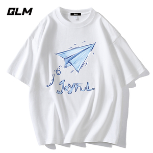 森马集团GLM短袖T恤男士夏季2024新款大码纯棉白色潮流爆款上衣服