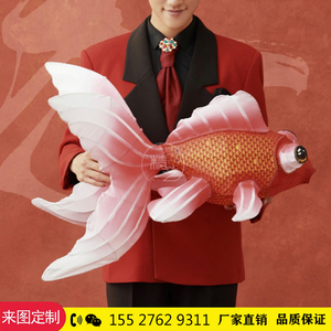 婚纱摄影中国风拍照道具金鱼红灯笼发光鲤鱼金鱼锦鲤造型彩灯挂饰