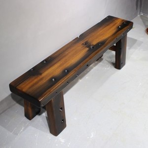 老船木长条凳板凳实木老式长条椅仿古原木餐桌小长凳子户外换鞋凳