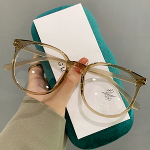 超轻韩系眼镜女近视专业可配有度数素颜显瘦茶色大框TR90眼睛镜架