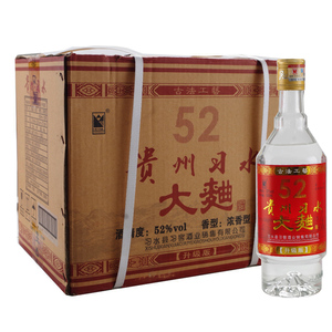 52度古法贵州习水大曲酒纯粮酿造固态发酵500ml*12瓶整箱装包邮