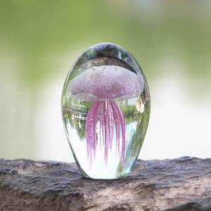 水晶球琉璃发光水母球摆件海洋动物鱼缸造景生日教师礼物送男女生