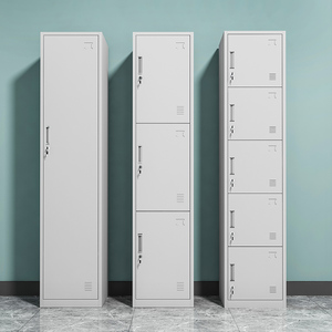 单门更衣柜员工收纳储物柜文件柜家用铁皮衣柜带锁浴室收纳柜衣柜