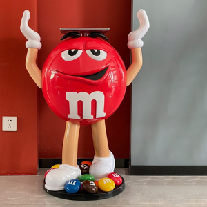 卡通mm豆摆件客厅电视柜大型落地公仔美陈m豆人家居雕塑置物架ins