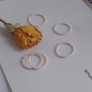 珍珠戒指小珠珍珠戒指女小众设计女韩版学生简约ins个性网红尾戒