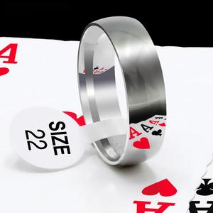 近景魔术道具 预言魔术 看牌指环王钛钢指环 高清反光认扑克戒指