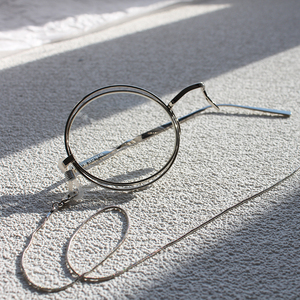 单片单边眼镜带链条男潮复古镜框装饰眼睛女网红拍照近视可配度数