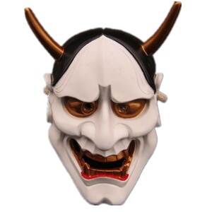 万圣节 树脂般若面具恐怖日本能剧武士天狗面具长鼻子 cos道具 男