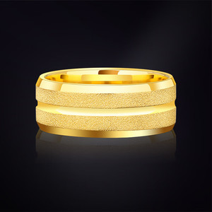 赤月 黄金戒指男士999足金食指霸气纯金小众送爸爸礼实心素圈婚戒