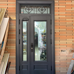 锌合金别墅大门玻璃双开子母门乡村农村自建房对开进户门入户铜门