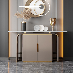 新中式玄关桌靠墙轻奢现代玄关台高端入户玄关柜极简端景台条案桌