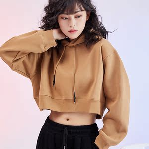 超短款卫衣女露脐潮