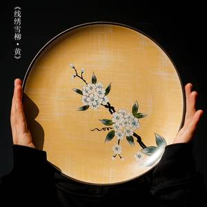 中式禅意装饰盘子摆件陶瓷挂盘墙饰摆盘瓷盘圆盘山水赏盘工艺品