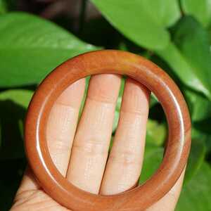 5#内石径545mm天然泥石手镯红泥.金丝玉手镯彩玉彩石红色圆条