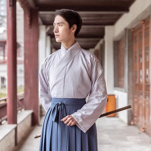 重回汉唐汉服男装云骧传统日常中国风交领上衣下裳春秋非古装外套