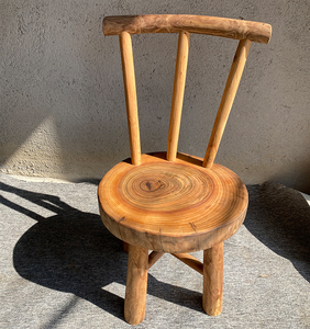 香樟木椅子原木靠背主人椅家用实木凳子阳台休闲用餐茶室板凳茶几
