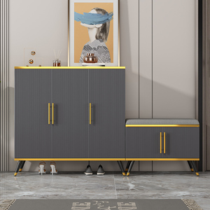 进门口可坐式入门换鞋凳 入户家用实木鞋柜 新款现代简易坐凳一体