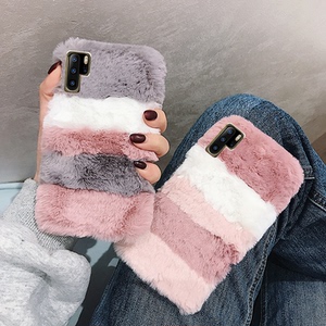 秋冬撞色冬季拼色适用华为p30手机壳p20pro毛绒绒p30por冬天p3o毛毛