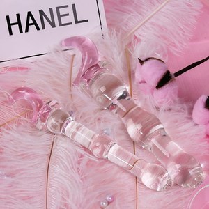 仙女棒水晶玻璃透明快乐自慰棒女用私处滋味器g点后庭拉珠肛门塞