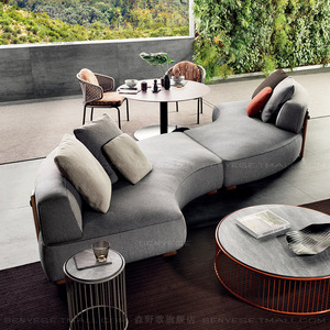 异形沙发 s型沙发 曲线 咖啡厅 艺术展览空间 两边坐 双面座沙发