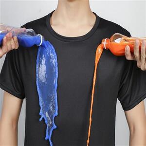 黑科技上衣材料男油污纳米防水防污t恤抗污短袖衣服夏y季体恤服装