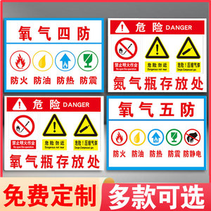 氧气筒瓶四防标识