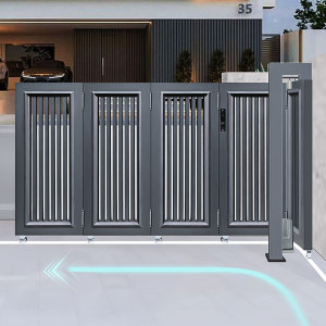 德国losdun高端智能别墅大门现代风院子平移门铝艺庭院电动转弯门