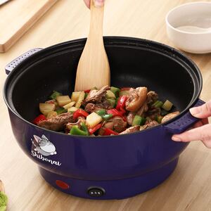 电炒锅多功能家用炒菜蒸煮一体锅小型不粘锅宿舍煮菜插电12人34