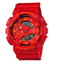 casio卡西欧手表男稀缺潮流西瓜红运动电子防水手表ga-110ac-4ajf