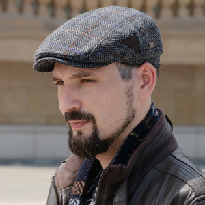 意大利进口中老年羊毛前进帽子男秋冬潮冬天 鸭舌帽保暖新款帽子