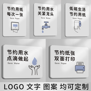 节约用水关紧水龙头请保持清洁勿乱扔垃圾提示牌请勿乱扔烟头指示贴墙贴警示标语随手关门办公室标志贴纸定做