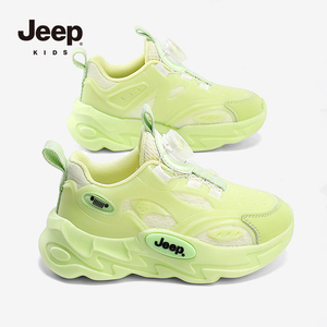 jeep儿童运动鞋网面透气老爹鞋2024新款夏季荧光发光童鞋男童鞋子