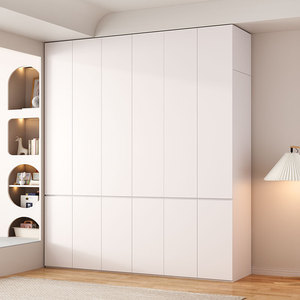 衣柜家用卧室奶油风一门到顶开门现代简约简易小户型实木出租房用