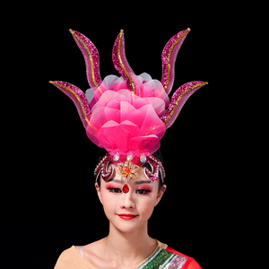 开场舞头饰成人新款亮片古典舞演出舞台头花广场秧歌舞蹈表演头饰