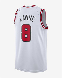 芝加哥公牛队扎克拉文球衣#8 sw城市版红牛限定篮球服套装刺绣diy