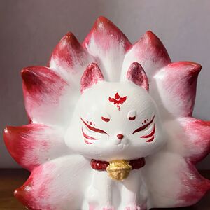 3d立体九尾狐石膏娃娃香薰石膏白胚涂色摆件瑞兽亲子涂鸦儿童diy