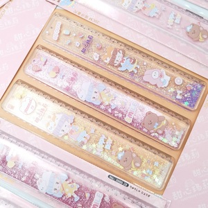 甜心玛莉流沙尺子网红卡通创意可爱少女心高颜值减压水晶透明入油直尺