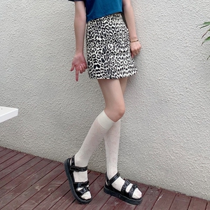 夏季中筒袜配凉鞋长筒配靴边袜女lolita白色可爱百搭小腿日系jk