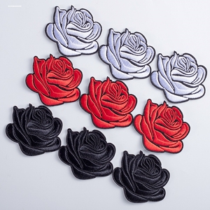 刺绣玫瑰花布贴补丁贴大号牡丹花朵旗袍装饰贴花补衣服图案绣花
