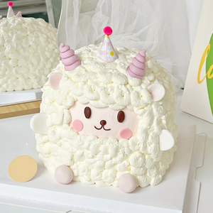 白羊座儿童生日蛋糕同城配网红卡通生肖羊创意定制手绘男女全国店