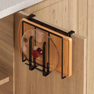 厨房吊柜下置物架免打孔切菜板放置架橱柜下悬挂砧板放置架锅盖架
